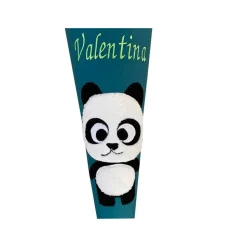 Schultüte Panda, Zuckertüte in petrol mit Namen bestickt für Step by Step Schulranzen