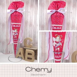 Schultüte passend zum Ranzen Cherry von Beckmann | Zuckertüte 70 cm bestickt | Einschulung