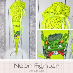 Schultüte passend zum Ranzen Superflash Neon Fighter von Der Die Das | verschiedene Applikationen | Einschulung
