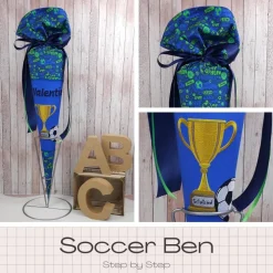 Schultüte passend zum Ranzen Soccer Ben von Step by Step | Zuckertüte 70 cm bestickt | Einschulung