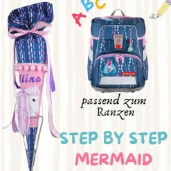 Schultüte passend zum Ranzen Mermaid von Step by Step | Zuckertüte 70 cm bestickt | Einschulung