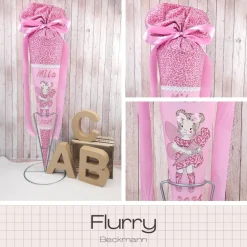 Schultüte passend zum Ranzen Furry von Beckmann | Zuckertüte 70 cm bestickt | Einschulung