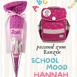 Schultüte passend zum Ranzen Hannah von School Mood | Zuckertüte 70 cm bestickt | Einschulung