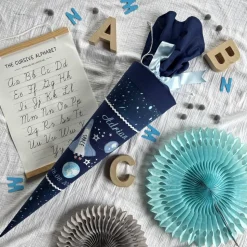 Schultüte passend zum step by step Schulranzen Star Shuttle Elio, Weltall, Planeten, Spaceshuttle, 70 oder 85 cm