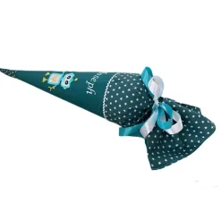 Schultüte Roboter in petrol, Schultüte Stoff, Stoff-Schultüte, Schultüte Junge