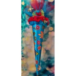 Schultüte Schmetterling Blumen Zuckertüte blau rot