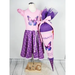 Schultüte Schmetterling Rosa Lila mit Tüll 70cm 85cm   *personalisierbar Step by Step Butterfly Night Ina