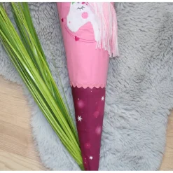 Schultüte.  Schultüte Baumwolle. Schultüte Einhorn. Schultüte Mädchen.