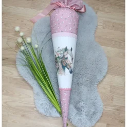 Schultüte.  Schultüte Baumwolle. Schultüte Pferd.  Schultüte Mädchen