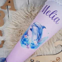 Schultüte Stoff + Tüll Delfin Farbverlauf Folien Tüll 70cm 85cm   *personalisierbar Step by Step Dolphin Finja