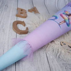 Schultüte Stoff + Tüll Schmetterlings Ballerina Flieder GLITZER Tüll 70cm 85cm   *personalisierbar
