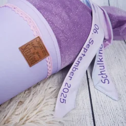 Schultüte Stoff + Tüll Schmetterlings Ballerina Flieder GLITZER Tüll 70cm 85cm   *personalisierbar