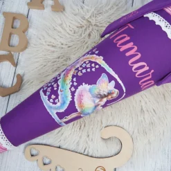 Schultüte Stoff Ballerina Fee Schmetterlinge Pink Lila 70cm 85cm   *personalisierbar und mit Kisseninlet