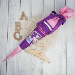 Schultüte Stoff Ballerina Fee Schmetterlinge Pink Lila 70cm 85cm   *personalisierbar und mit Kisseninlet