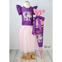 Schultüte Stoff Ballerina Fee Schmetterlinge Pink Lila 70cm 85cm   *personalisierbar und mit Kisseninlet