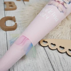 Schultüte Stoff Ballerina Hase Rosa Regenbogen Glitzer  Tüll 70cm 85cm   *personalisierbar und mit K