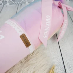 Schultüte Stoff Ballerina mit Schmetterlingen Regenbogen Glitzer  Tüll 70cm 85cm   *personalisierbar und mit Kisseninlet