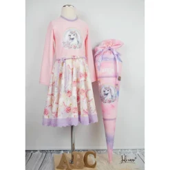 Schultüte Stoff Einhorn & Regenbogen Rosa - Flieder *personalisierbar und mit Kisseninlet