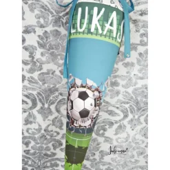 Schultüte Stoff Fussball  *personalisierbar und mit Kisseninlet