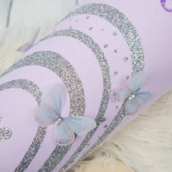 Schultüte Stoff Glitzer Regenbogen Schmetterlinge Flieder Bunt 70cm 85cm   *personalisierbar und mit Kisseninlet