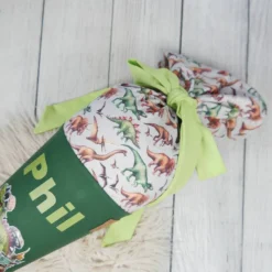 Schultüte Stoff l 70cm 85cm Monstertruck Dino Grün  *personalisierbar und mit Kisseninlet