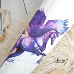 Schultüte Stoff mit Pegasus in Lila *personalisierbar und mit Kisseninlet