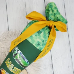 Schultüte Stoff Rennauto Lamborghini Grün Gelb 70cm 85cm   *personalisierbar und mit Kisseninlet