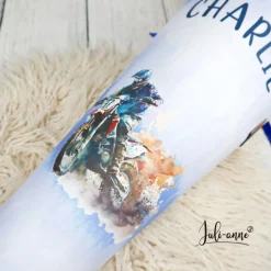 Schultüte Stoff Tie Dye Blau Motocross *personalisierbar und mit Kisseninlet