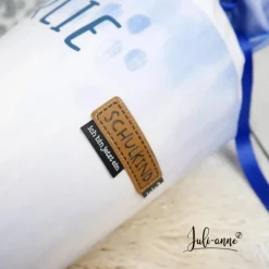 Schultüte Stoff Tie Dye Blau Motocross *personalisierbar und mit Kisseninlet