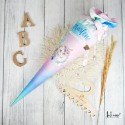 Schultüte Stoff TIE DYE Kätzchen Aquarell  *personalisierbar und mit Kisseninlet