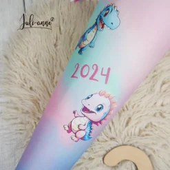 Schultüte Stoff Tye Die Dino Mädchen *personalisierbar und mit Kisseninlet