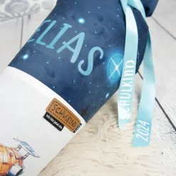 Schultüte Stoff Weltall Raumschiff *personalisierbar und mit Kisseninlet