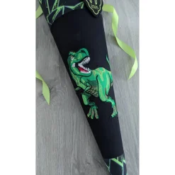 Schultüte T-Rex, Dinosaurier, Step by Step, Zuckertüte 70cm Stoff, Stickereien, Name inklusive