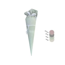 Schultüte "Waffelpique", Schultüte Stoff, Stoff-Schultüte, nostalgische Schultüte für Jungen und Mädchen