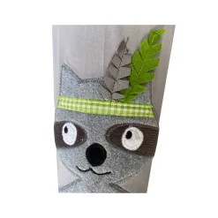 Schultüte Waschbär in grau, Schultüte Stoff mit Namen für Jungen & Mädchen