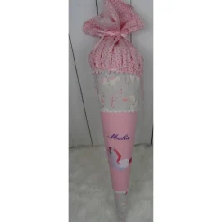 Schultüte, Zuckertüte, Einhorn auf Wunsch mit Namen und Einschulungstag bestickt  70 cm Länge