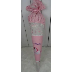 Schultüte, Zuckertüte, Einhorn auf Wunsch mit Namen und Einschulungstag bestickt  70 cm Länge