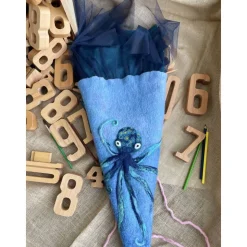 Schultüte Zuckertüte Einschulung Octopus Wollfilz gefilzte Schultüte