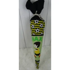 Schultüte, Zuckertüte, Fussballer auf Wunsch mit Namen und Einschulungstag bestickt  70 cm Länge