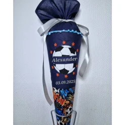 Schultüte Zuckertüte Fussball, personalisierbar, kurzfristig lieferbar!