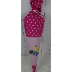 Schultüte, Zuckertüte, Meerjungfrau auf Delfin auf Wunsch mit Namen und Einschulungstag bestickt  70 cm Länge