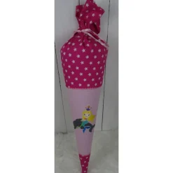 Schultüte, Zuckertüte, Meerjungfrau auf Delfin auf Wunsch mit Namen und Einschulungstag bestickt  70 cm Länge