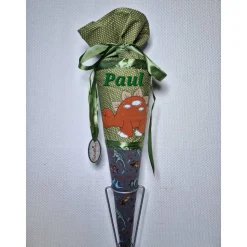 Schultüte Zuckertüte mit Dino, personalisierbar, kurzfristig lieferbar!