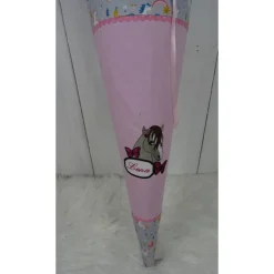 Schultüte, Zuckertüte, Pferd auf Wunsch mit Namen und Einschulungstag bestickt  70 cm Länge