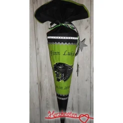 Schultüte, Zuckertüte, Schulstart, Panther, Cat, Stoff, genäht, mit Namen, personalisierbar, Einschulung, Kinder
