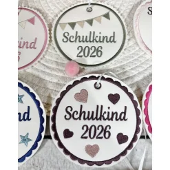 Schultüten Anhänger 2026 Schulkind Kunstleder Schultütenanhänger Regenbogen Sterne Herzen Schultüte Schulanfang