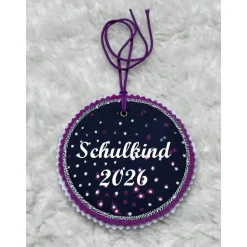 Schultütenanhänger Button Schulkind 2026 für die Schultüte oder Schulranzen zum Anhängen