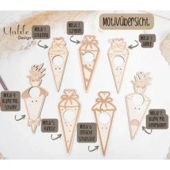 Schultütenanhänger, Holzanhänger Schultüte, Einschulungsgeschenk, Schultütendeko, Geschenk zur Einschulung, Gastgeschenk