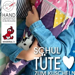 Schultüten-Bastelset  | Papprohling + Inlettkissen für Schultüte, Schultütenkissen, Zuckertüte