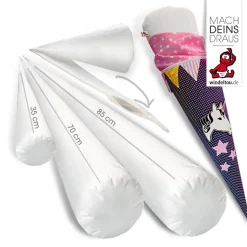 Schultüten-Bastelset  | Papprohling + Inlettkissen für Schultüte, Schultütenkissen, Zuckertüte